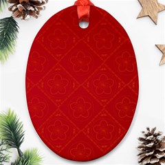 Red Chinese Background Chinese Patterns, Chinese Oval Ornament (two Sides) by nateshop