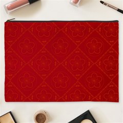 Red Chinese Background Chinese Patterns, Chinese Cosmetic Bag (xxxl) by nateshop