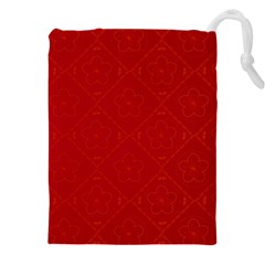 Red Chinese Background Chinese Patterns, Chinese Drawstring Pouch (5xl) by nateshop