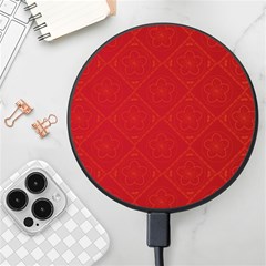 Red Chinese Background Chinese Patterns, Chinese Wireless Fast Charger(black) by nateshop