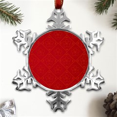 Red Chinese Background Chinese Patterns, Chinese Metal Small Snowflake Ornament by nateshop