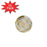 White Roses Flowers Plant Romance Blossom Bloom Nature Flora Petals 1  Mini Buttons (10 pack)  Front