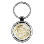 White Roses Flowers Plant Romance Blossom Bloom Nature Flora Petals Key Chain (Round) Front