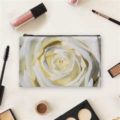 White Roses Flowers Plant Romance Blossom Bloom Nature Flora Petals Cosmetic Bag (medium) by Proyonanggan