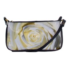 White Roses Flowers Plant Romance Blossom Bloom Nature Flora Petals Shoulder Clutch Bag by Proyonanggan