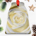 White Roses Flowers Plant Romance Blossom Bloom Nature Flora Petals Ornament (Bell) Front