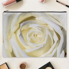 White Roses Flowers Plant Romance Blossom Bloom Nature Flora Petals Cosmetic Bag (xxxl) by Proyonanggan