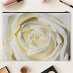 White Roses Flowers Plant Romance Blossom Bloom Nature Flora Petals Cosmetic Bag (XXXL) Back