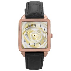 White Roses Flowers Plant Romance Blossom Bloom Nature Flora Petals Rose Gold Leather Watch  by Proyonanggan