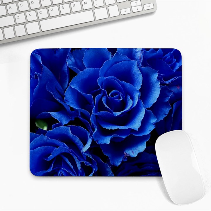 Blue Roses Flowers Plant Romance Blossom Bloom Nature Flora Petals Large Mousepad