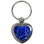 Blue Roses Flowers Plant Romance Blossom Bloom Nature Flora Petals Key Chain (Heart) Front