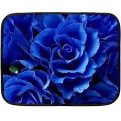 Blue Roses Flowers Plant Romance Blossom Bloom Nature Flora Petals Fleece Blanket (mini) by Proyonanggan