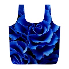 Blue Roses Flowers Plant Romance Blossom Bloom Nature Flora Petals Full Print Recycle Bag (l) by Proyonanggan