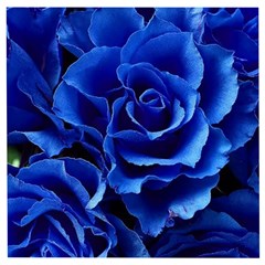 Blue Roses Flowers Plant Romance Blossom Bloom Nature Flora Petals Wooden Puzzle Square by Proyonanggan