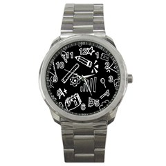 Knowledge Drawing Education Science Sport Metal Watch by Proyonanggan