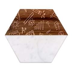 Knowledge Drawing Education Science Marble Wood Coaster (hexagon) 