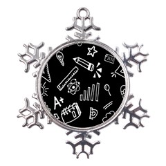 Knowledge Drawing Education Science Metal Large Snowflake Ornament by Proyonanggan