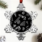 Knowledge Drawing Education Science Metal Small Snowflake Ornament Front