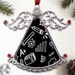 Knowledge Drawing Education Science Metal Angel with Crystal Ornament Front