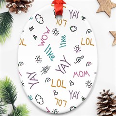 Doodle Pattern Ornament (oval)