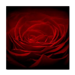 Rose Red Rose Red Flower Petals Waves Glow Tile Coaster by Proyonanggan