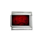 Rose Red Rose Red Flower Petals Waves Glow Italian Charm (9mm) Front