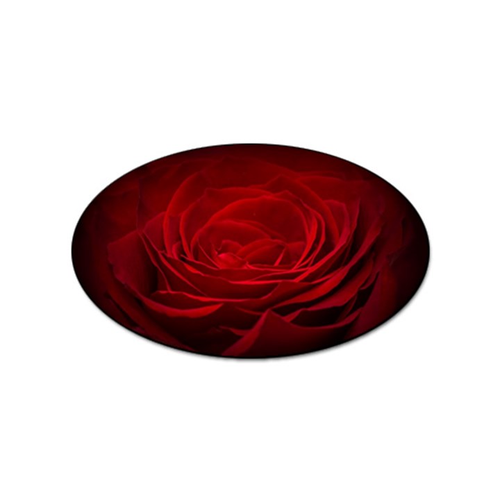 Rose Red Rose Red Flower Petals Waves Glow Sticker (Oval)