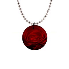 Rose Red Rose Red Flower Petals Waves Glow 1  Button Necklace by Proyonanggan