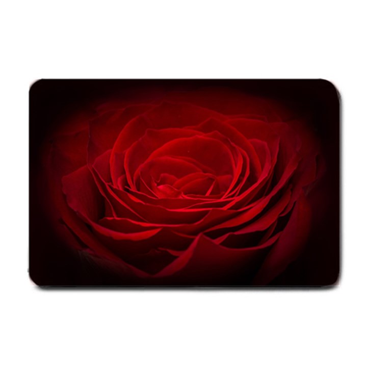 Rose Red Rose Red Flower Petals Waves Glow Small Doormat