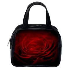 Rose Red Rose Red Flower Petals Waves Glow Classic Handbag (one Side) by Proyonanggan