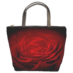 Rose Red Rose Red Flower Petals Waves Glow Bucket Bag by Proyonanggan