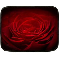 Rose Red Rose Red Flower Petals Waves Glow Fleece Blanket (mini) by Proyonanggan