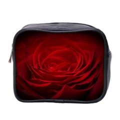 Rose Red Rose Red Flower Petals Waves Glow Mini Toiletries Bag (Two Sides)