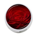 Rose Red Rose Red Flower Petals Waves Glow 4-Port USB Hub (One Side) Front