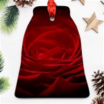 Rose Red Rose Red Flower Petals Waves Glow Ornament (Bell) Front