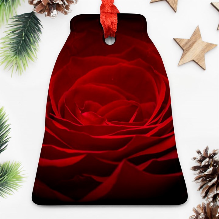 Rose Red Rose Red Flower Petals Waves Glow Ornament (Bell)