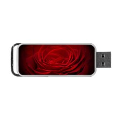 Rose Red Rose Red Flower Petals Waves Glow Portable Usb Flash (one Side) by Proyonanggan