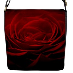 Rose Red Rose Red Flower Petals Waves Glow Flap Closure Messenger Bag (S)