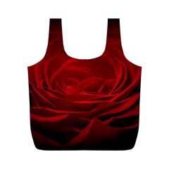 Rose Red Rose Red Flower Petals Waves Glow Full Print Recycle Bag (m) by Proyonanggan