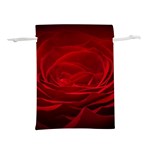 Rose Red Rose Red Flower Petals Waves Glow Lightweight Drawstring Pouch (L) Back