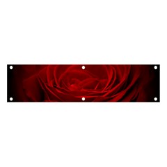 Rose Red Rose Red Flower Petals Waves Glow Banner And Sign 4  X 1  by Proyonanggan