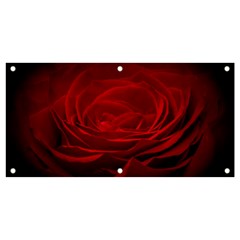 Rose Red Rose Red Flower Petals Waves Glow Banner And Sign 4  X 2  by Proyonanggan