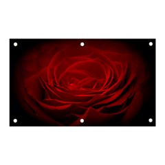 Rose Red Rose Red Flower Petals Waves Glow Banner And Sign 5  X 3  by Proyonanggan