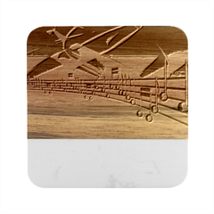 Music Notes Melody Note Sound Marble Wood Coaster (square) by Proyonanggan