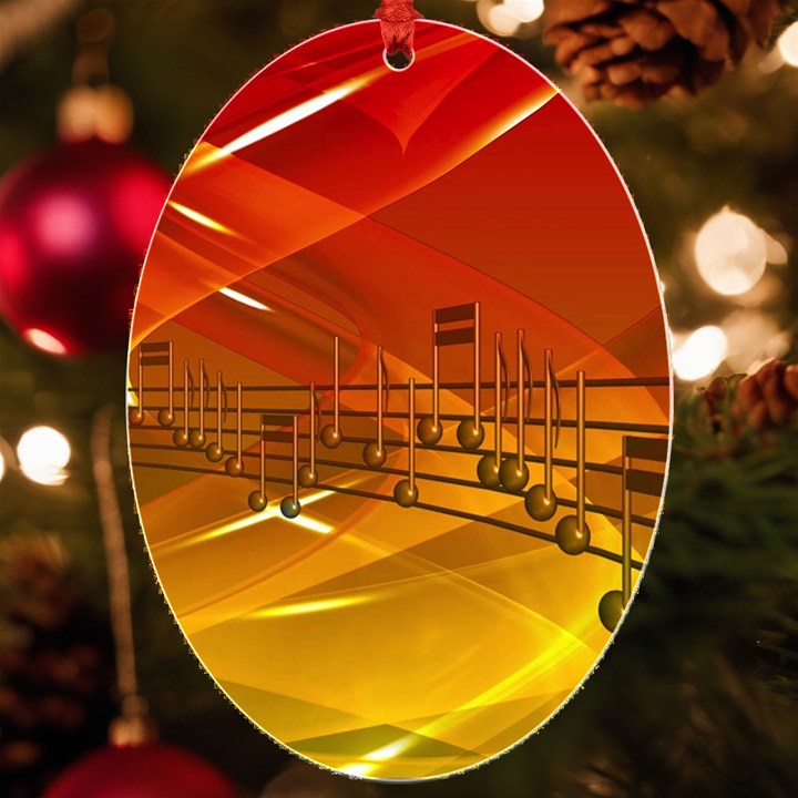 Music Notes Melody Note Sound UV Print Acrylic Ornament Oval