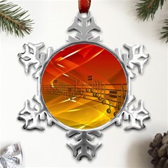 Music Notes Melody Note Sound Metal Small Snowflake Ornament by Proyonanggan