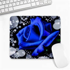 Blue Rose Bloom Blossom Large Mousepad by Proyonanggan