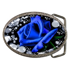 Blue Rose Bloom Blossom Belt Buckles