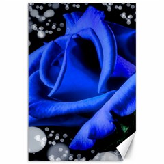 Blue Rose Bloom Blossom Canvas 12  X 18  by Proyonanggan