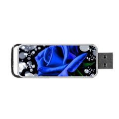 Blue Rose Bloom Blossom Portable Usb Flash (two Sides) by Proyonanggan